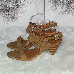 Ashley Stewart Tan Sandal Wedge Shoe